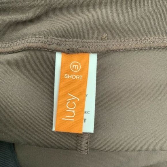 Lucy Leggings Short Brown Pull-on Short Wide Leg Elastic Waist M - Picture 3 of 7